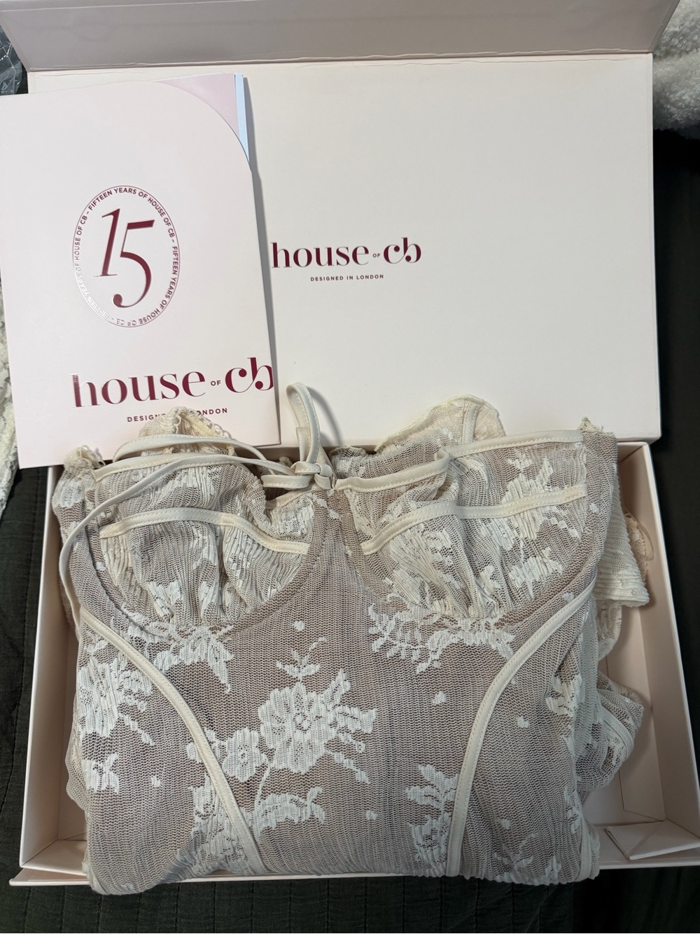 House of CB Analisa Cream Lace Corset Mini Dress - Picture 5 of 7